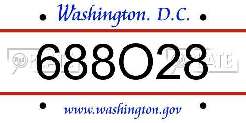 688O28 District Of Columbia License Plate