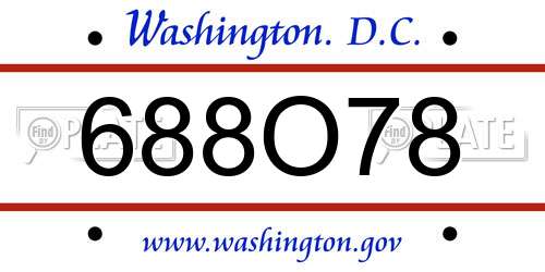 688O78 District Of Columbia License Plate