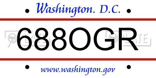 688OGR District Of Columbia License Plate