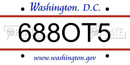 688OT5 District Of Columbia License Plate