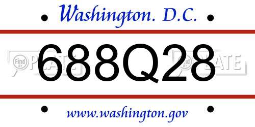 688Q28 District Of Columbia License Plate