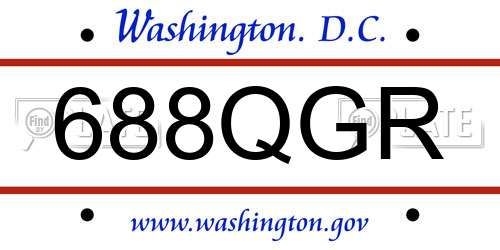 688QGR District Of Columbia License Plate