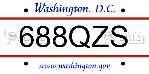 688QZS District Of Columbia License Plate