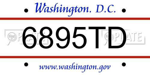 6895TD District Of Columbia License Plate