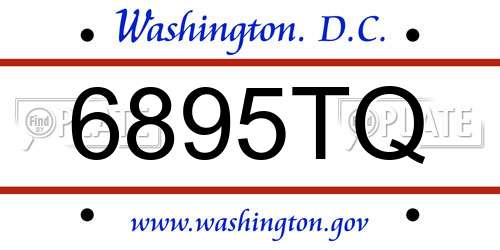 6895TQ District Of Columbia License Plate