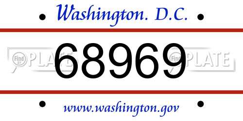 68969 District Of Columbia License Plate