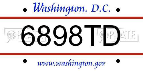 6898TD District Of Columbia License Plate