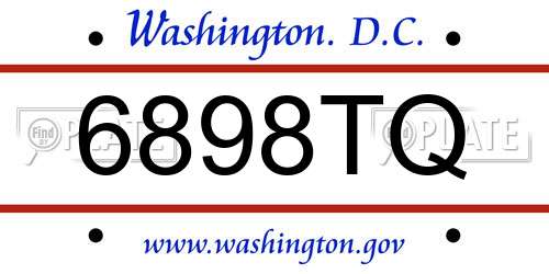 6898TQ District Of Columbia License Plate