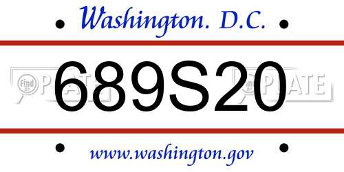 689S20 District Of Columbia License Plate