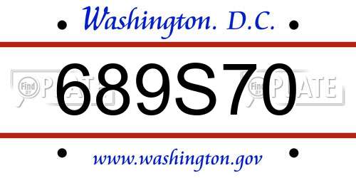 689S70 District Of Columbia License Plate