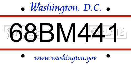 68BM441 District Of Columbia License Plate