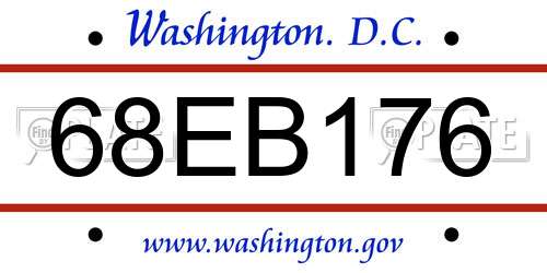 68EB176 District Of Columbia License Plate