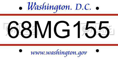 68MG155 District Of Columbia License Plate