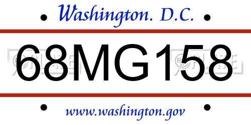68MG158 District Of Columbia License Plate