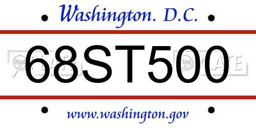 68ST500 District Of Columbia License Plate
