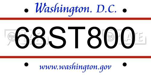 68ST800 District Of Columbia License Plate