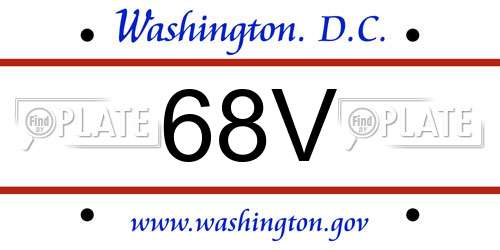 68V District Of Columbia License Plate