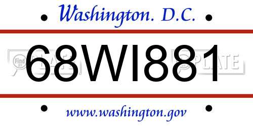 68WI881 District Of Columbia License Plate
