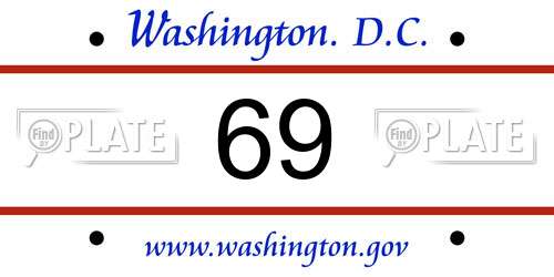 69 District Of Columbia License Plate