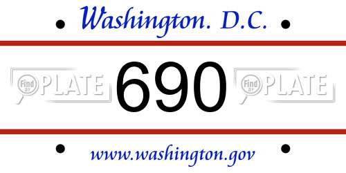 690 District Of Columbia License Plate