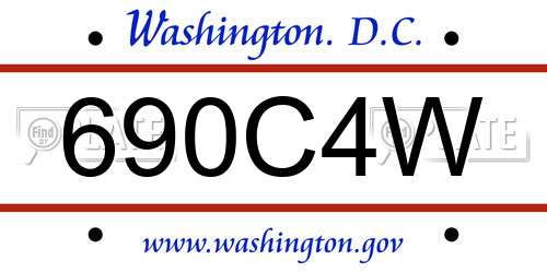 690C4W District Of Columbia License Plate