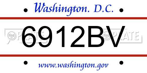 6912BV District Of Columbia License Plate