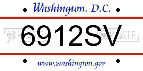 6912SV District Of Columbia License Plate