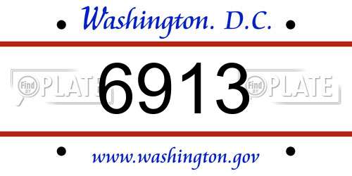6913 District Of Columbia License Plate