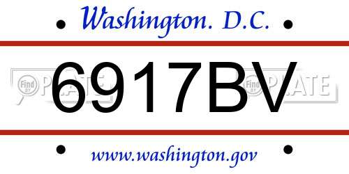 6917BV District Of Columbia License Plate