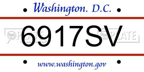 6917SV District Of Columbia License Plate