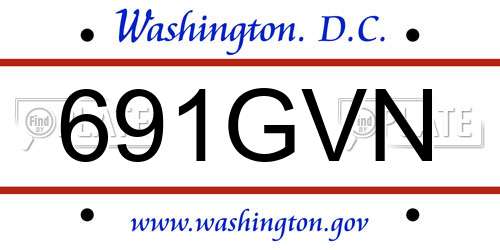691GVN District Of Columbia License Plate