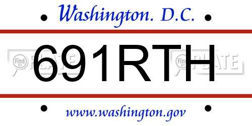 691RTH District Of Columbia License Plate