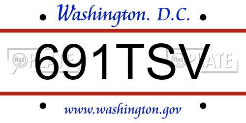 691TSV District Of Columbia License Plate