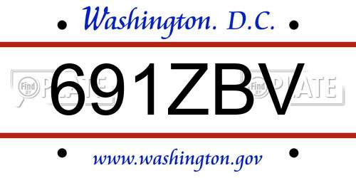 691ZBV District Of Columbia License Plate
