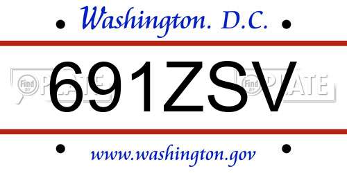 691ZSV District Of Columbia License Plate