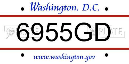 6955GD District Of Columbia License Plate