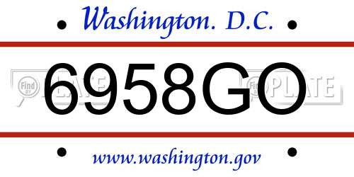 6958GO District Of Columbia License Plate