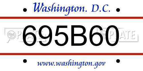 695B60 District Of Columbia License Plate