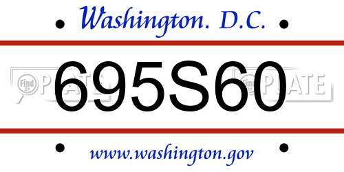 695S60 District Of Columbia License Plate