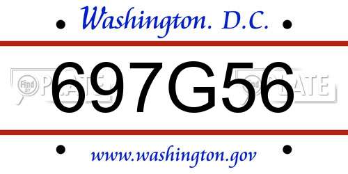 697G56 District Of Columbia License Plate