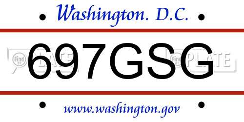 697GSG District Of Columbia License Plate