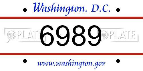 6989 District Of Columbia License Plate