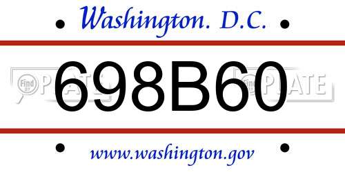 698B60 District Of Columbia License Plate