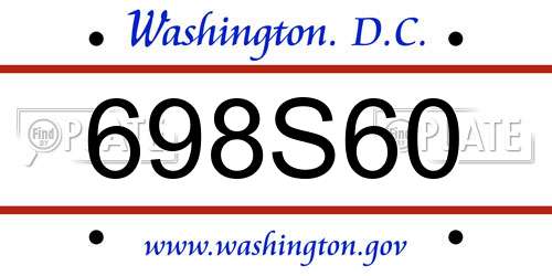 698S60 District Of Columbia License Plate