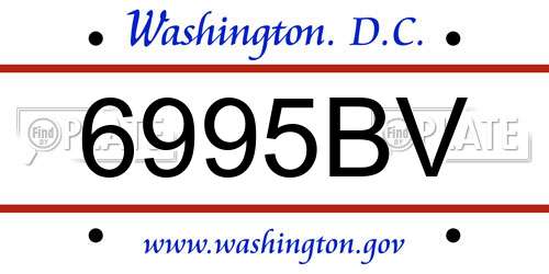 6995BV District Of Columbia License Plate