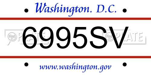 6995SV District Of Columbia License Plate