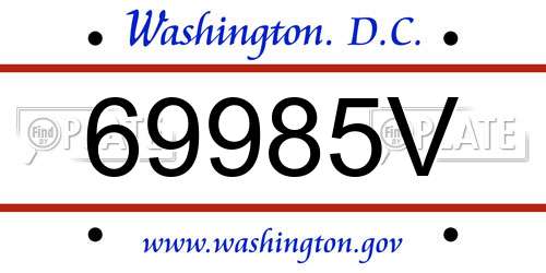 69985V District Of Columbia License Plate
