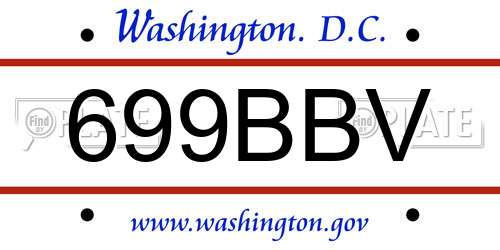 699BBV District Of Columbia License Plate