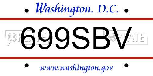 699SBV District Of Columbia License Plate