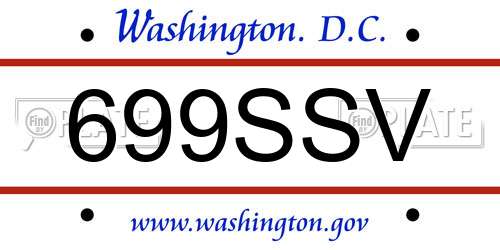 699SSV District Of Columbia License Plate